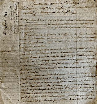 Instruction du comte de Broglie adressées à M. Duboys de Labrune pour l’administration du marquisat de Ruffec, 1762